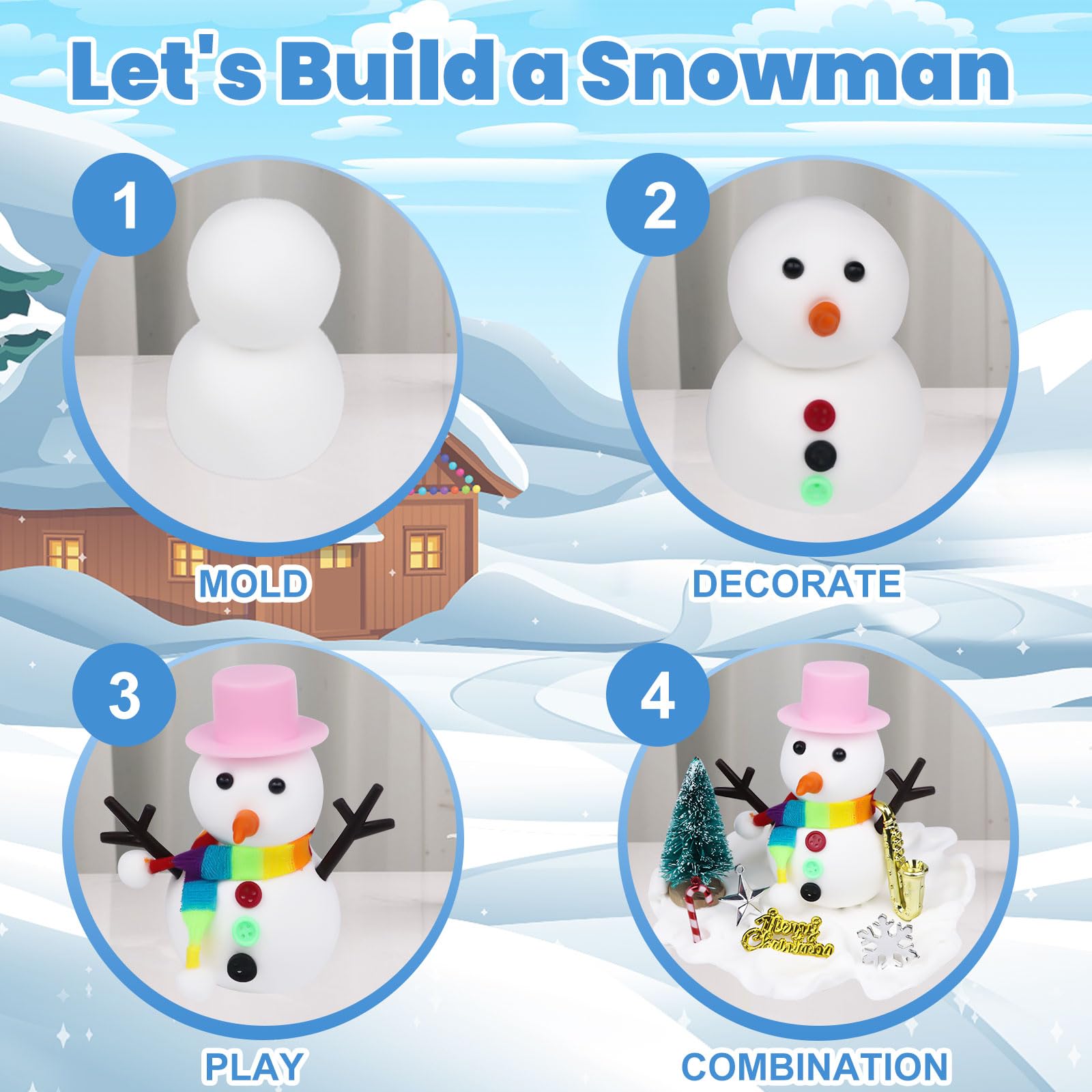 Wewwewa Snowman Kit safety non-toxic material for kids 3+