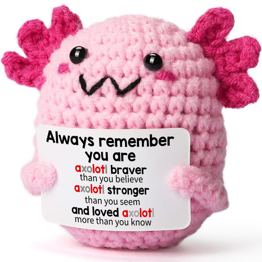 WEYON emotional support axolotl plush offers a comforting hug for mood-boosting moments.