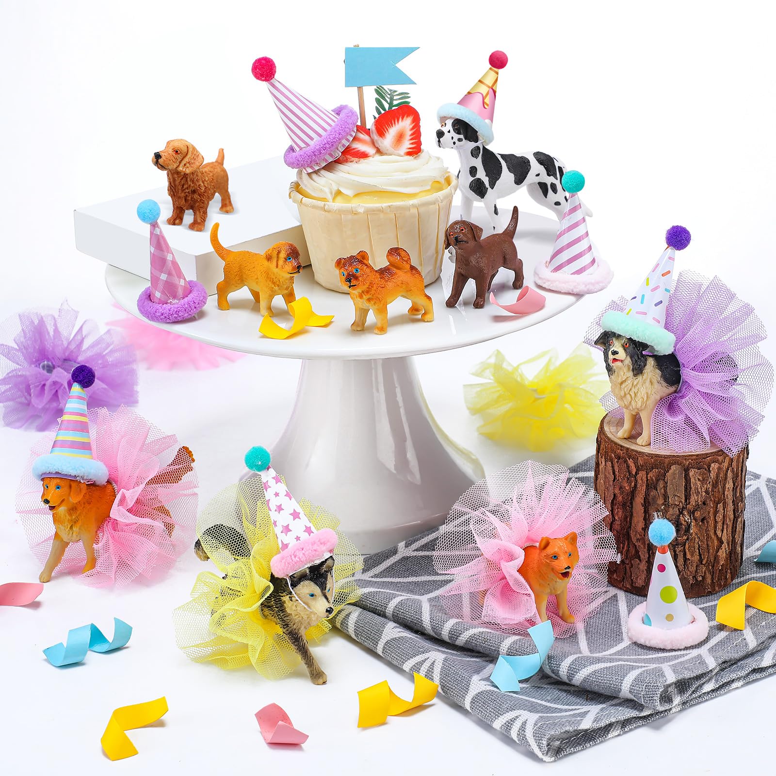 Weysat dog figurines cake toppers for festive cake decoration