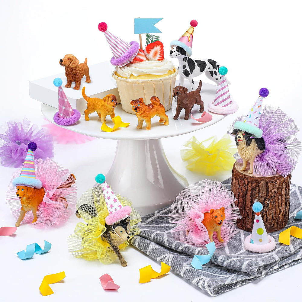 Weysat dog figurines cake toppers for festive cake decoration