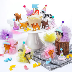 Weysat dog figurines cake toppers for festive cake decoration