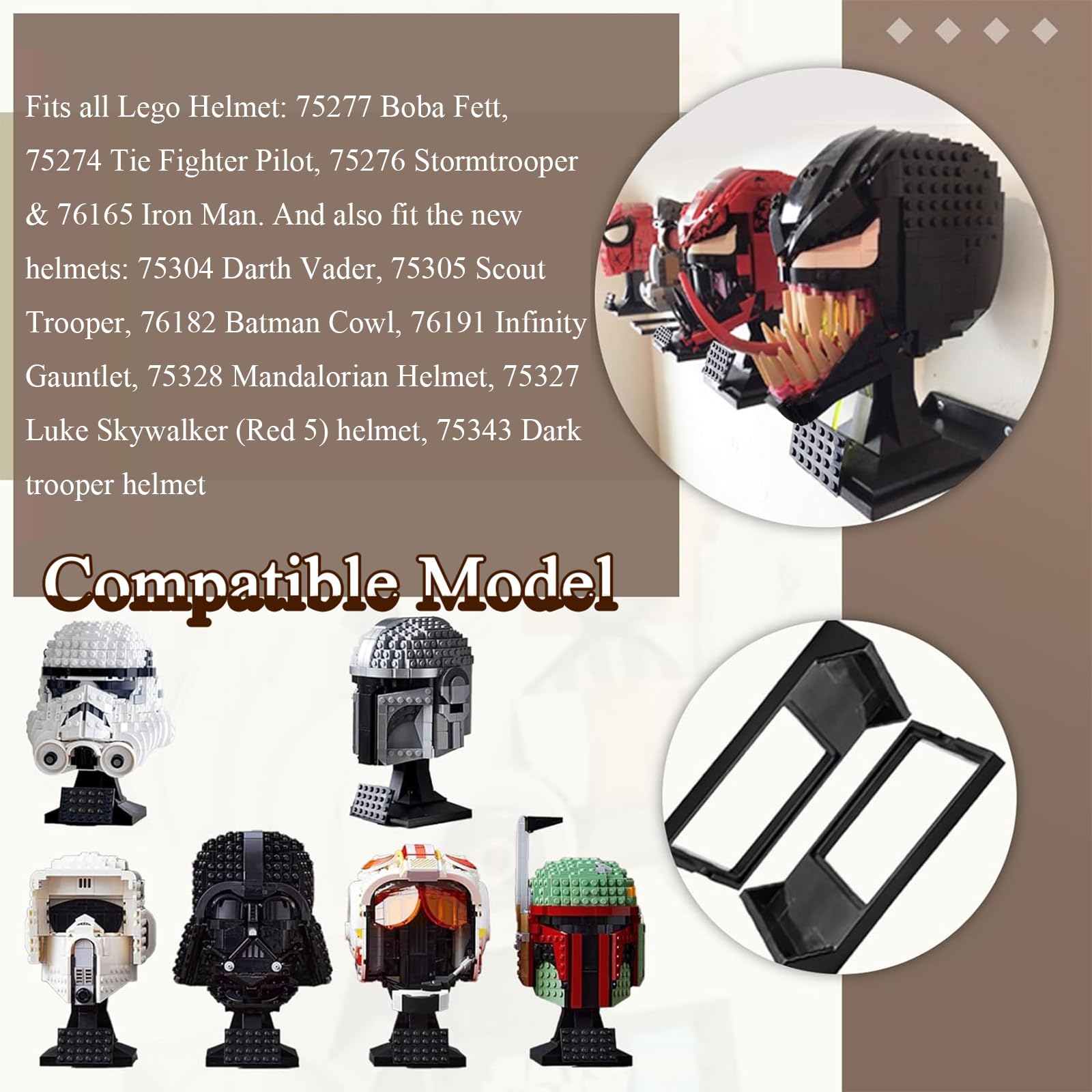 WFCYX Tie Fighter Pilot helmet display bracket creates space and showcases builds