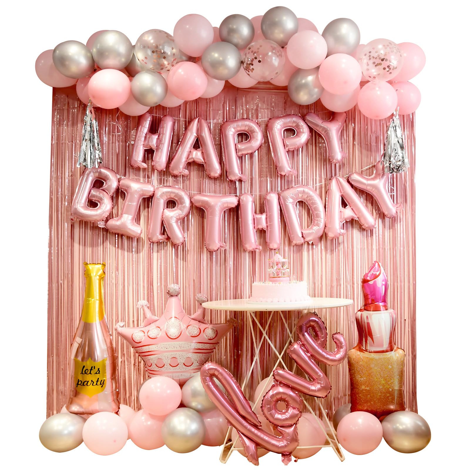 WGFPAIT pink confetti balloons set adds sparkle to celebrations