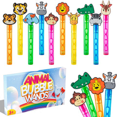 WHALEISLAND Jungle Safari bubble wands set with 20 animal designs for party favors
