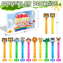 WHALEISLAND bubble wands featuring wild animal patterns for kids' parties