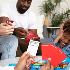 What Do You Meme? Grounded for Life caption cards blend pop culture humor.