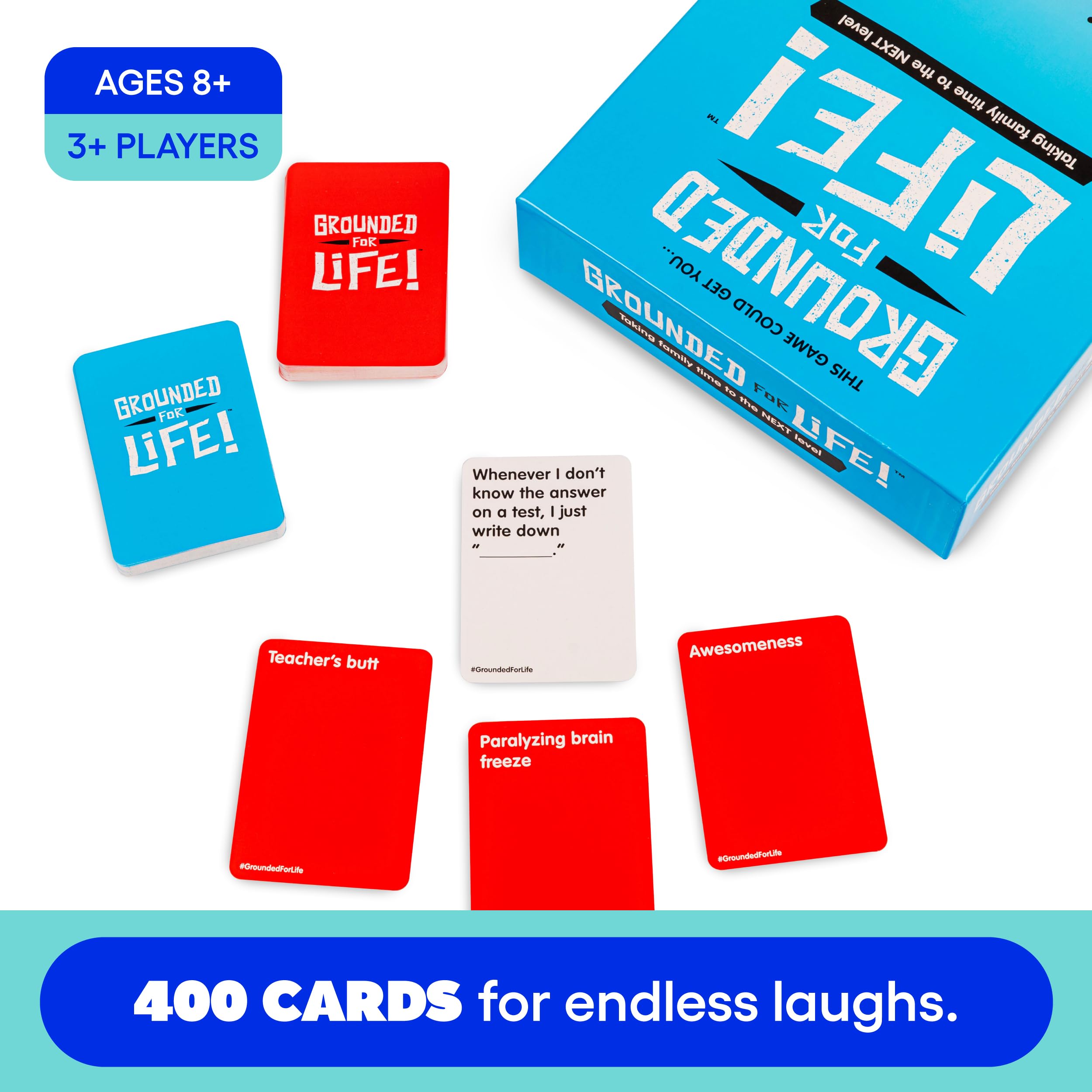 What Do You Meme? Grounded for Life card close-up fuels humorous challenges.