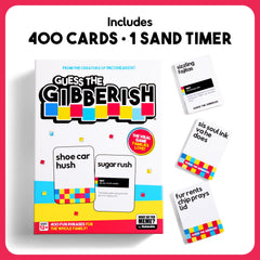 WHAT DO YOU MEME? Guess The Gibberish is a compact travel-friendly family game.