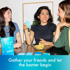 WHAT DO YOU MEME? Let’s Get Deep game night table with friends and laughter