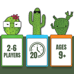 What's The Point? The Cactus Card Game cards spread, highlighting quick, accessible play for all ages.