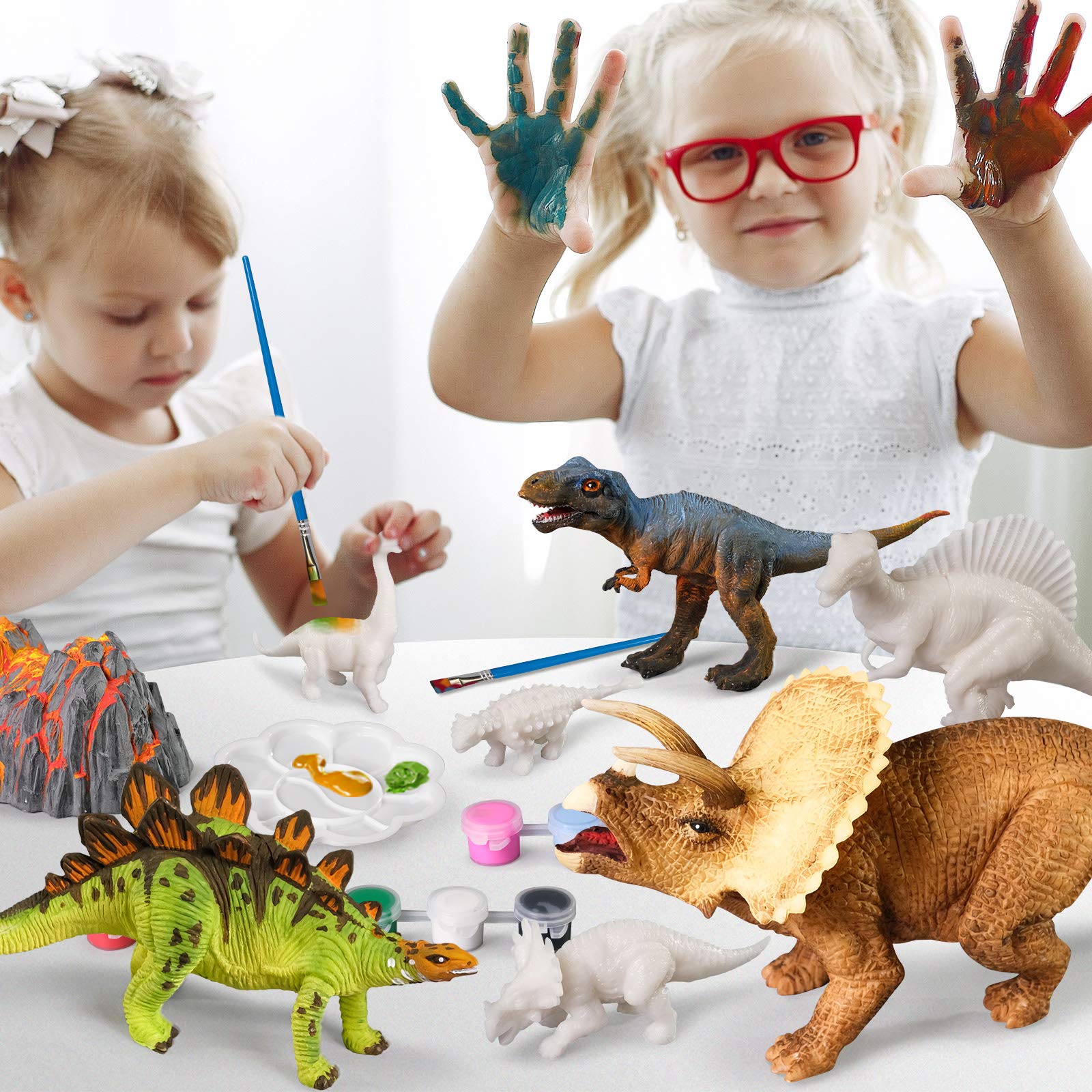 WhatStem 3D Dinosaurs Painting Kit intricately carved figures boost fine motor practice.
