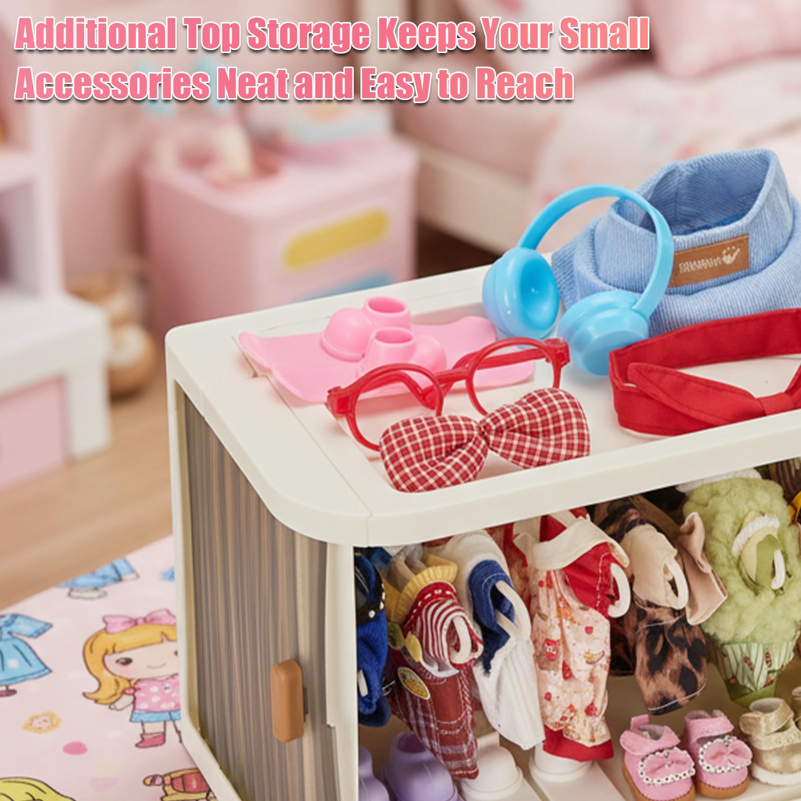 WhelvePoo foldable design saves space for compact doll storage