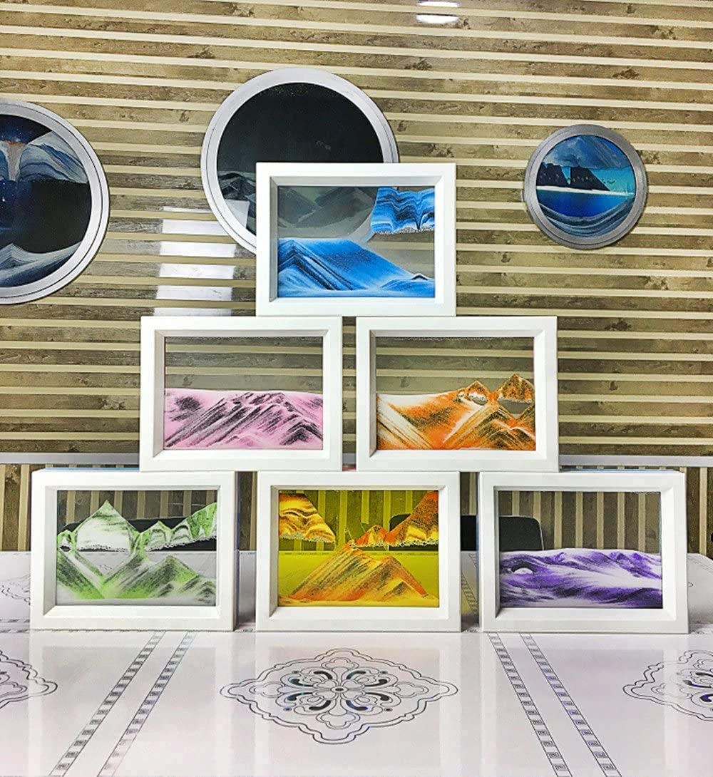 Whimsyyy Moving Sand Art Ocean Heart Blue office decor doubles as a gift.