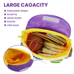 White Dolphin Toys Busy Board backpack offers large capacity for daily essentials.