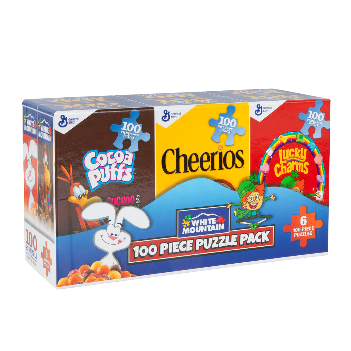 White Mountain puzzle featuring Lucky Charms, 100 pieces, ideal for family learning and relaxed focus.