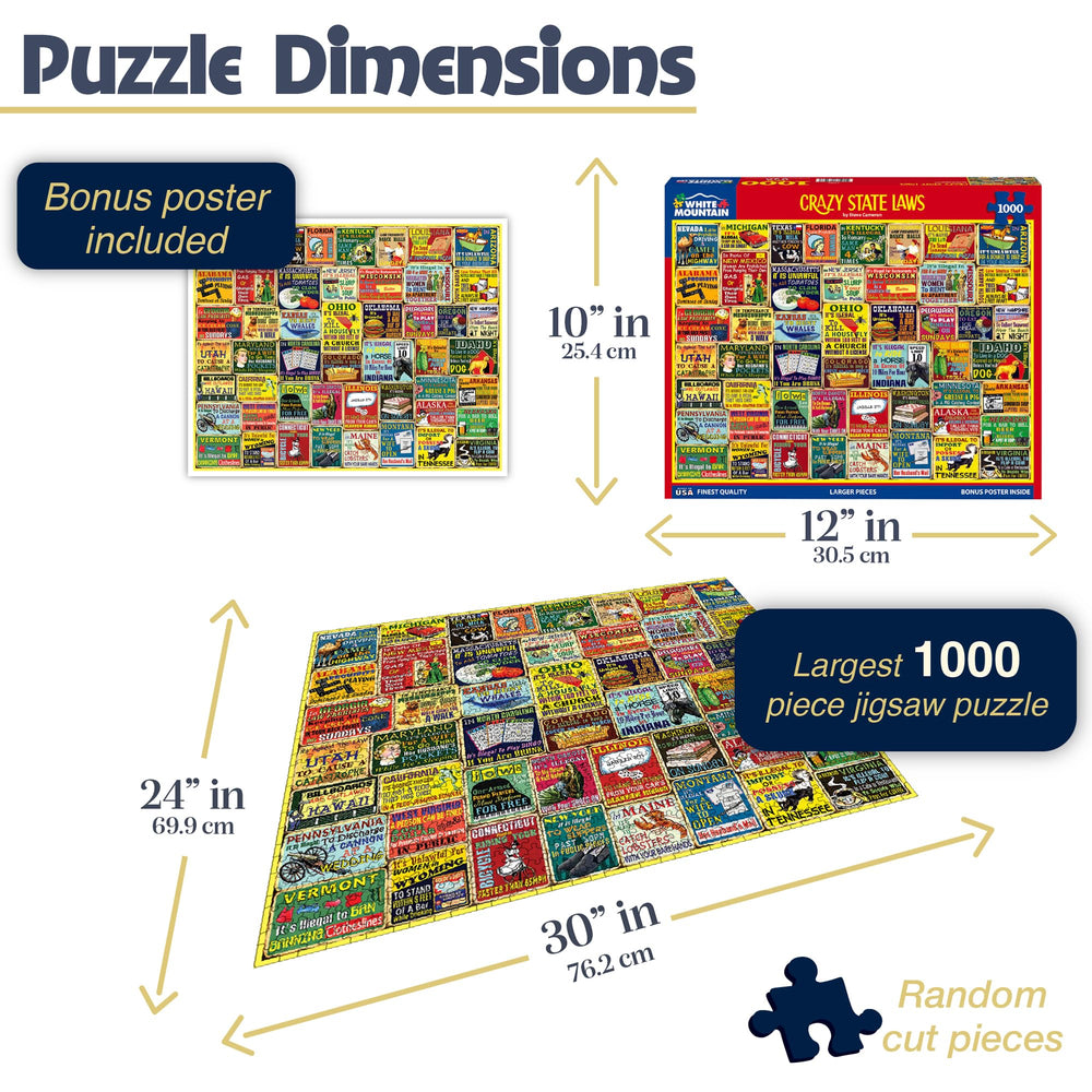 White Mountain 1000-piece puzzle assembly precise cuts for a satisfying fit