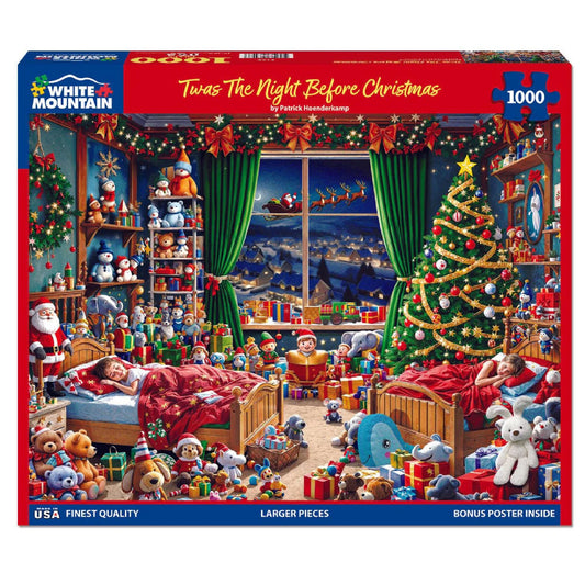 White Mountain large-piece puzzle, easy-to-handle pieces for quick assembly