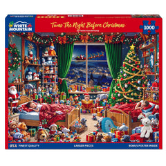 White Mountain large-piece puzzle, easy-to-handle pieces for quick assembly