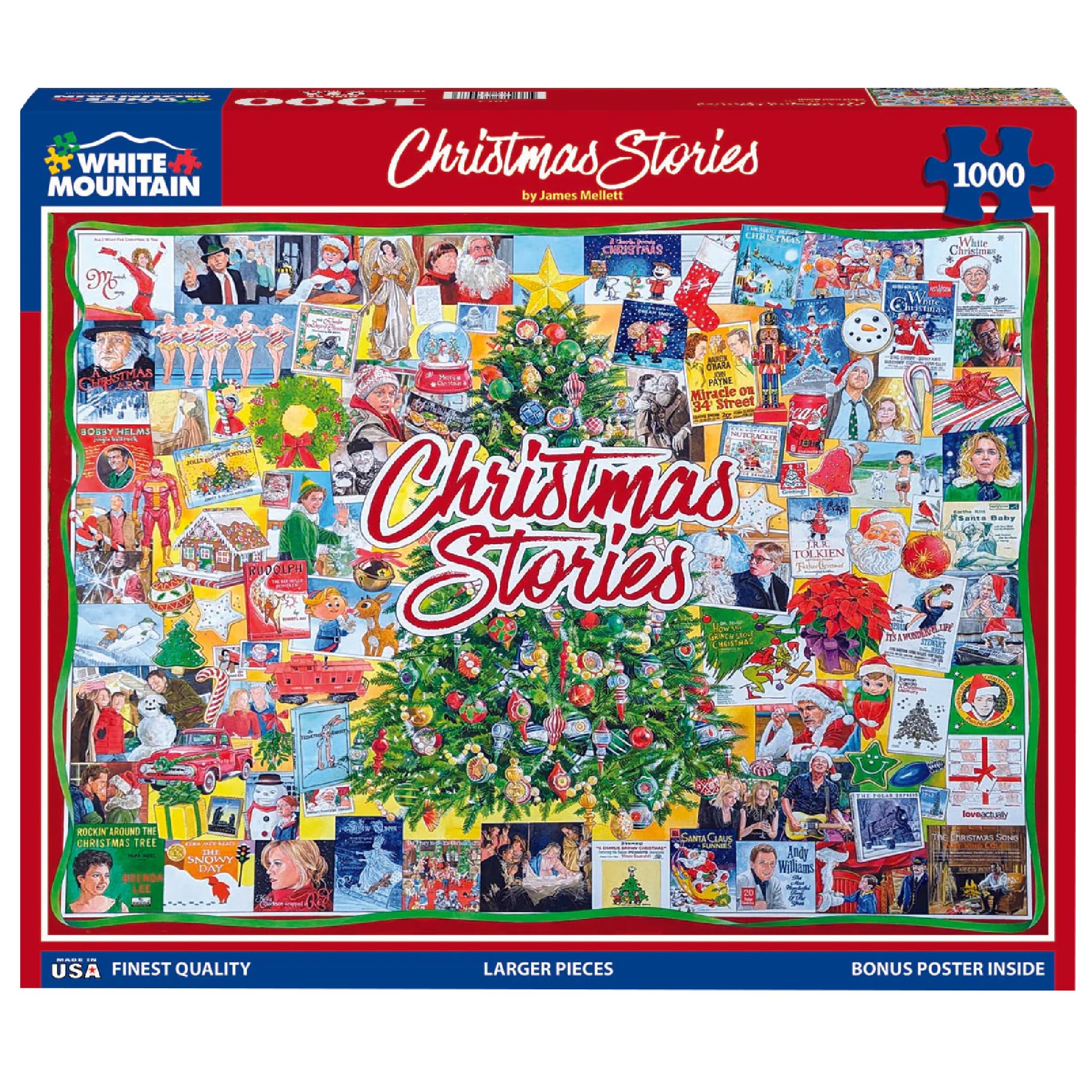 White Mountain 1000-piece puzzle with large pieces for easier handling.