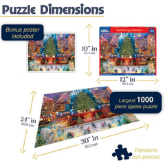 Close-up of White Mountain 1000-piece puzzle pieces for easy grip