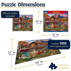 White Mountain 1000-piece sunset over lake puzzle invites peaceful, relaxing evenings.