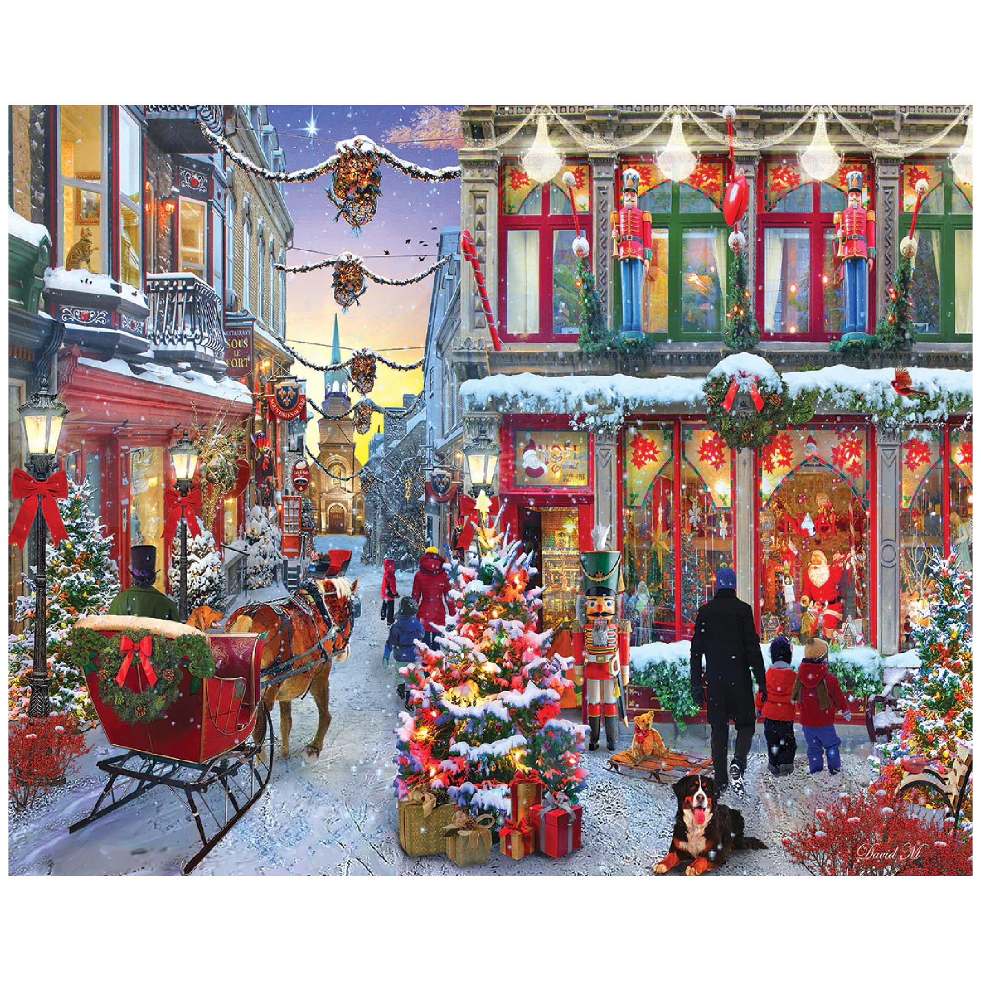 White Mountain 1000-piece puzzle: winter Christmas scene for cozy family evenings