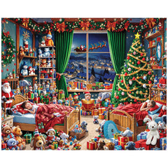 White Mountain 1000-piece puzzle, winter night before Christmas, family fun
