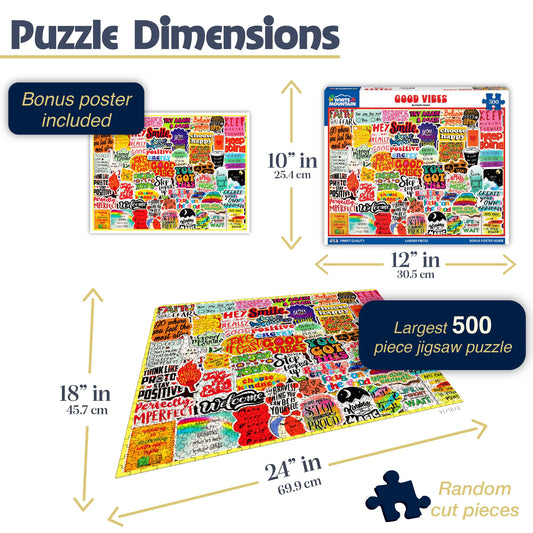 White Mountain 500-piece puzzle large pieces close-up for easy handling