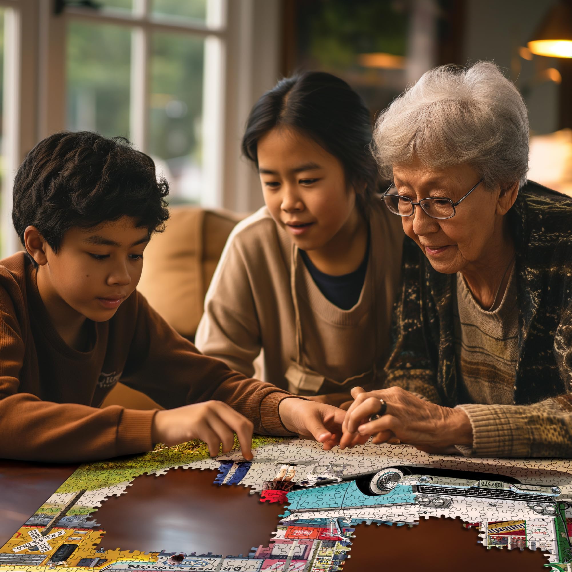 White Mountain American Classics artistic scene emphasizes technical detail for mindful puzzling.