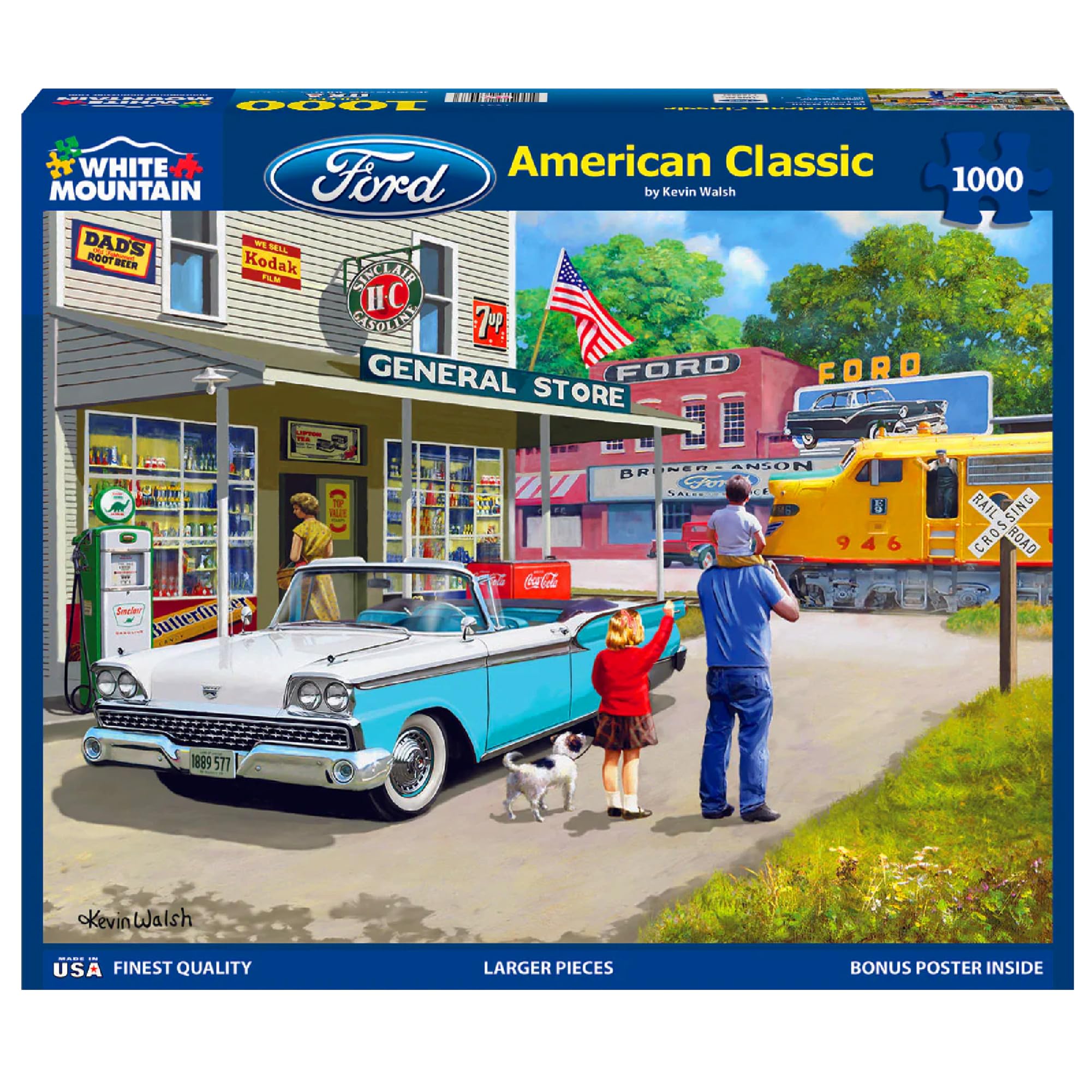 White Mountain American Classics Ford Galaxie 1957 image for nostalgic family puzzle time.