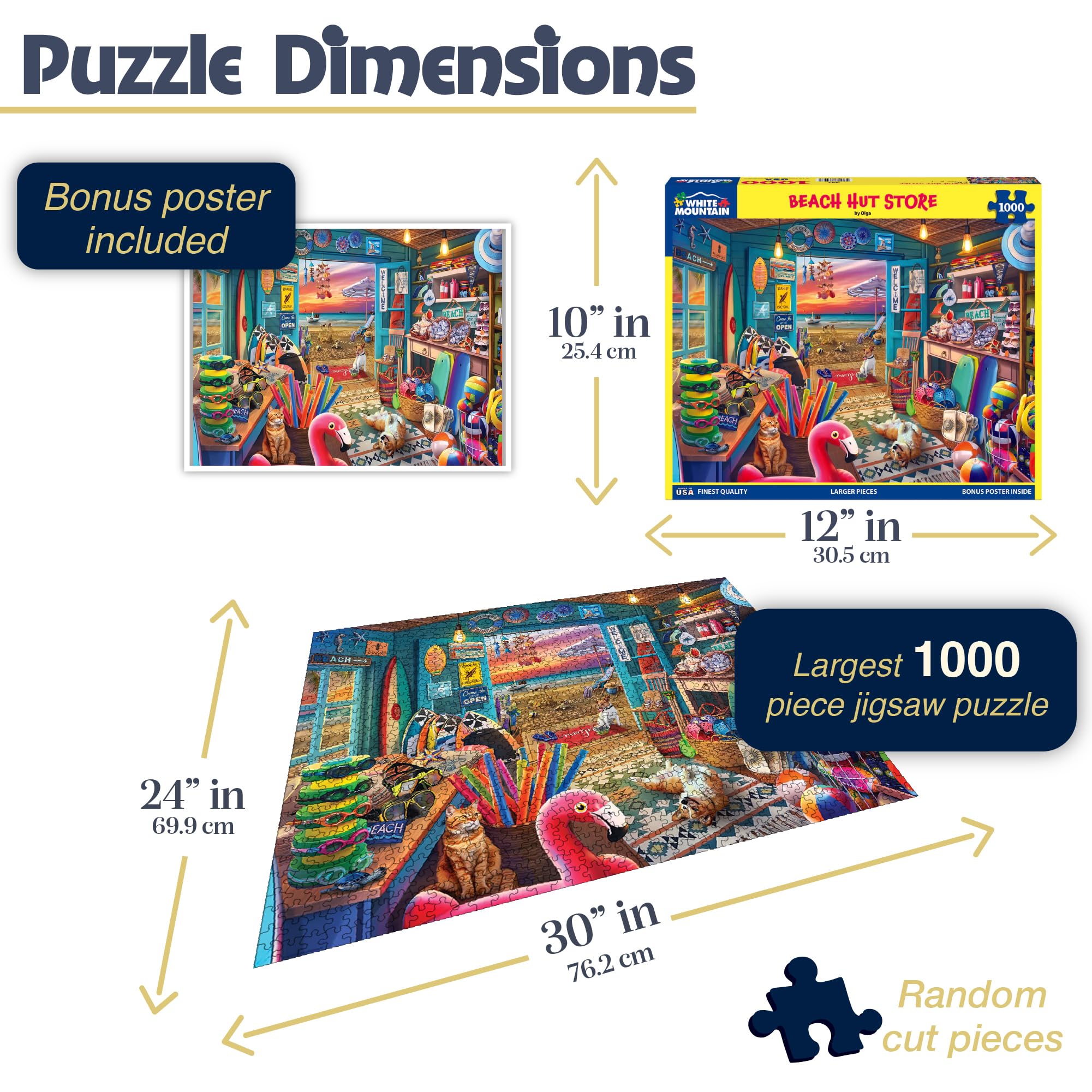 White Mountain Beach Hut Store puzzle – colorful seaside imagery, ideal for cozy puzzle nights