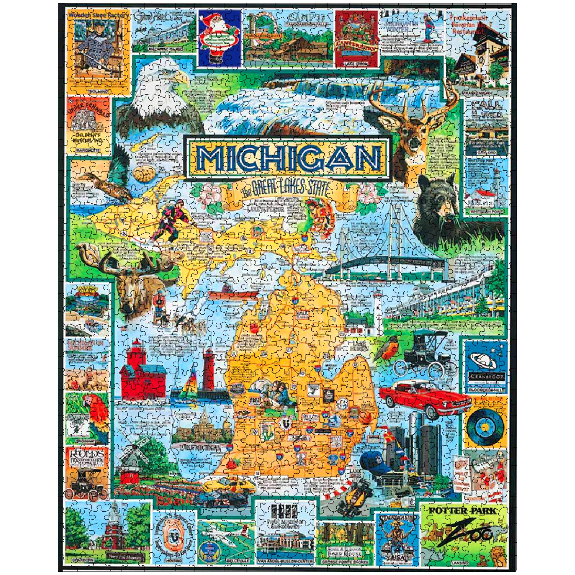 White Mountain Best of Michigan puzzle pieces – extra-large pieces for easy handling