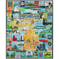 White Mountain Best of Michigan puzzle pieces – extra-large pieces for easy handling