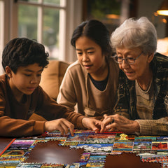 White Mountain Best Places in America puzzle finished size 24 x 30 inches.