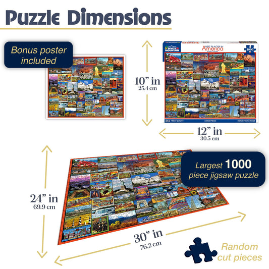 White Mountain Best Places in America puzzle collection, great for shared family time.