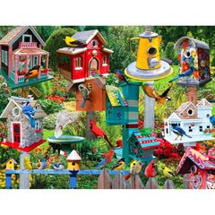 White Mountain Birdhouse Village art detail showcases Lois Sutton vintage charm