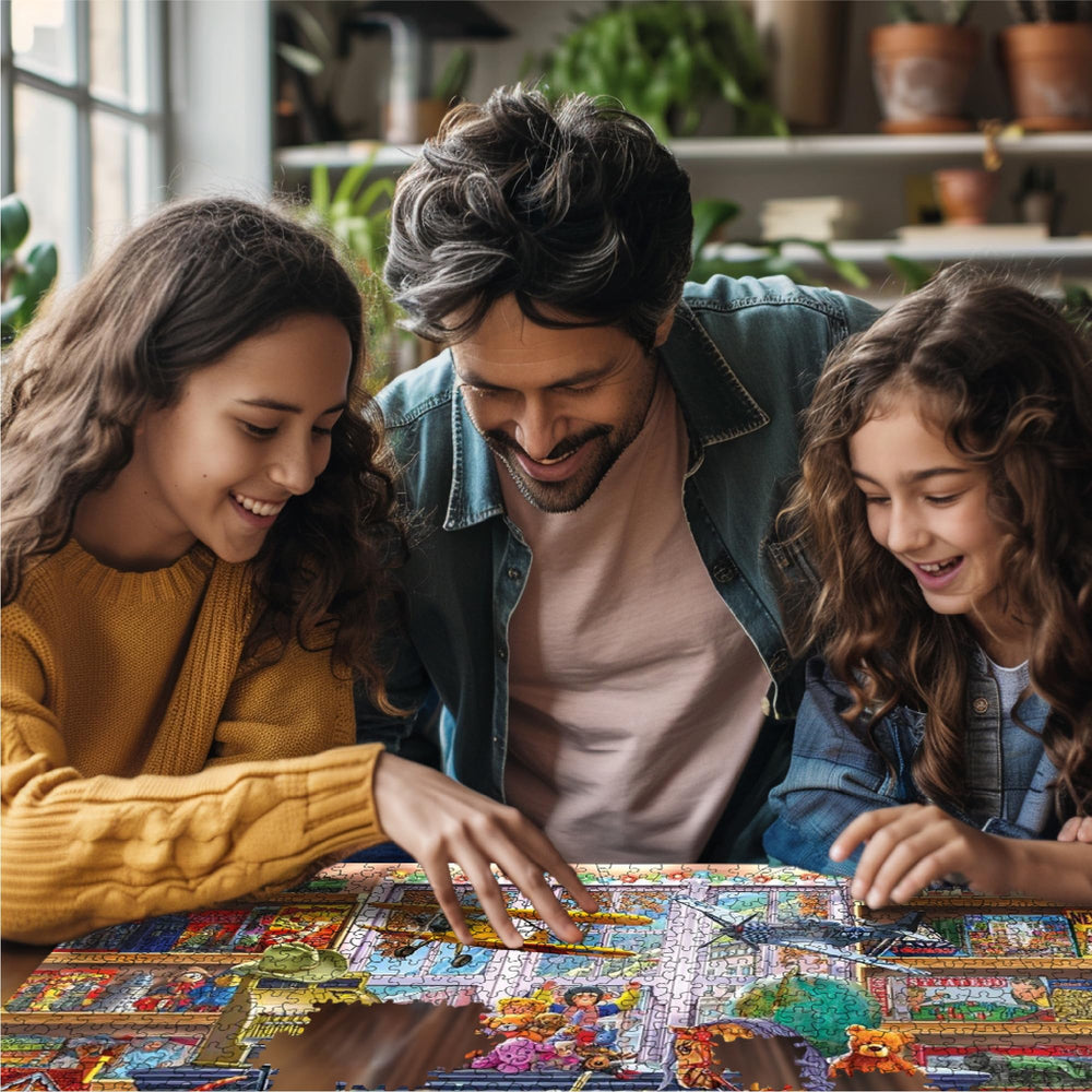 White Mountain bold colors and toy shapes energize any puzzle building session.