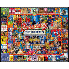 White Mountain Broadway puzzle 1000 pieces showcased for a challenging pastime