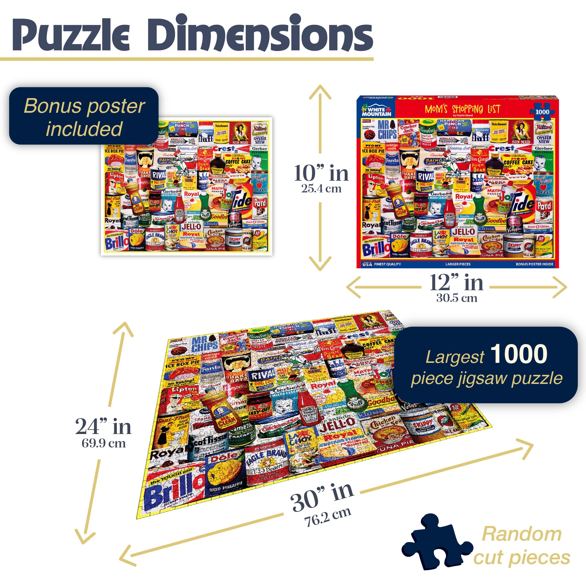 White Mountain Campbell's Tomato Soup motif puzzle for nostalgic viewing.