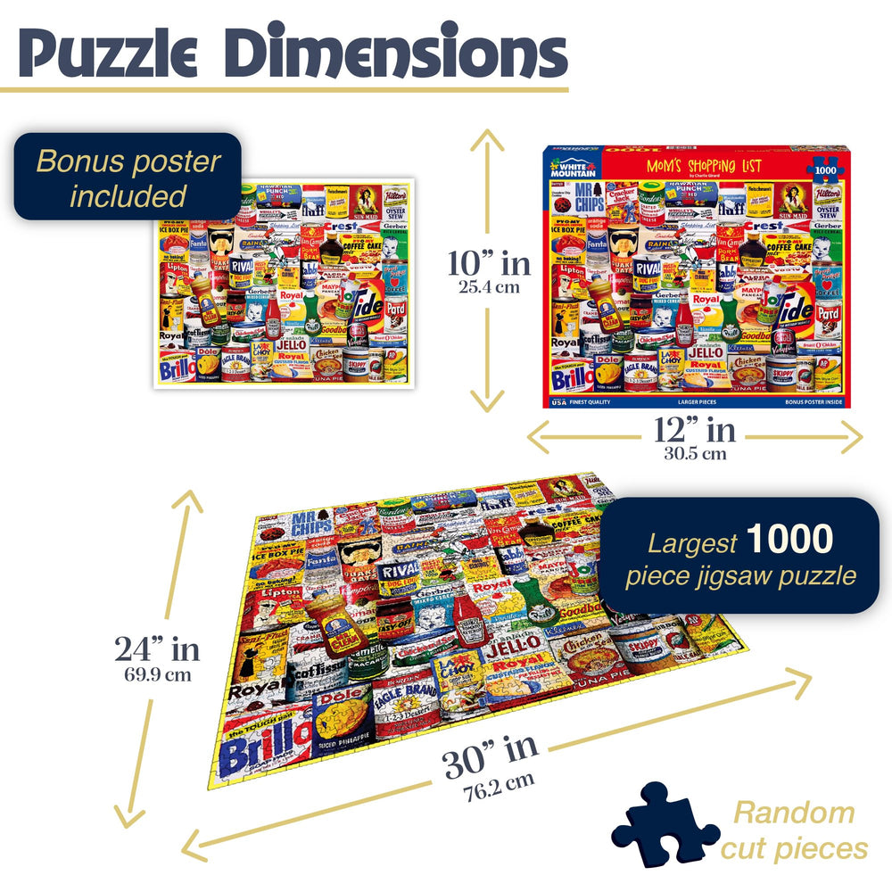 White Mountain Campbell's Tomato Soup motif puzzle for nostalgic viewing.