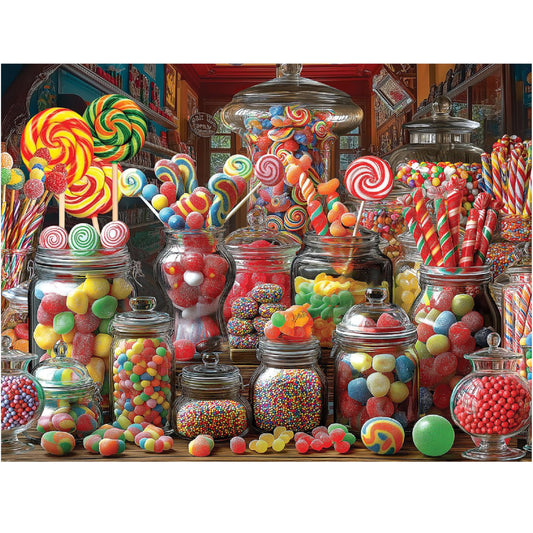 White Mountain Candy Store puzzle full view, ideal for family fun gatherings.