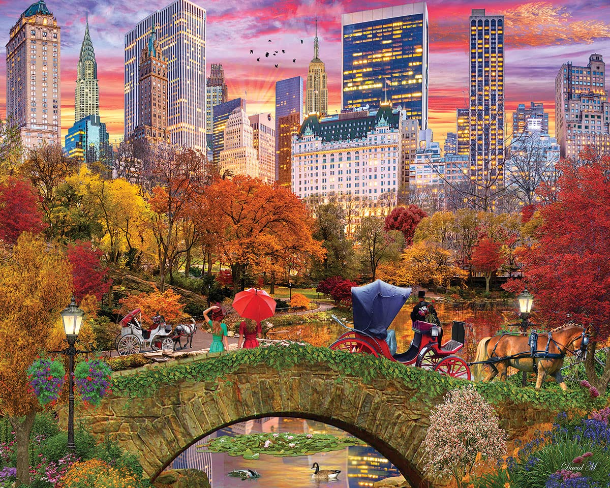 White Mountain central park autumn 1000-piece puzzle for cozy family nights