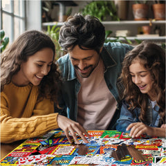 White Mountain Charlie Girard collage art puzzle featuring vibrant, intricate design