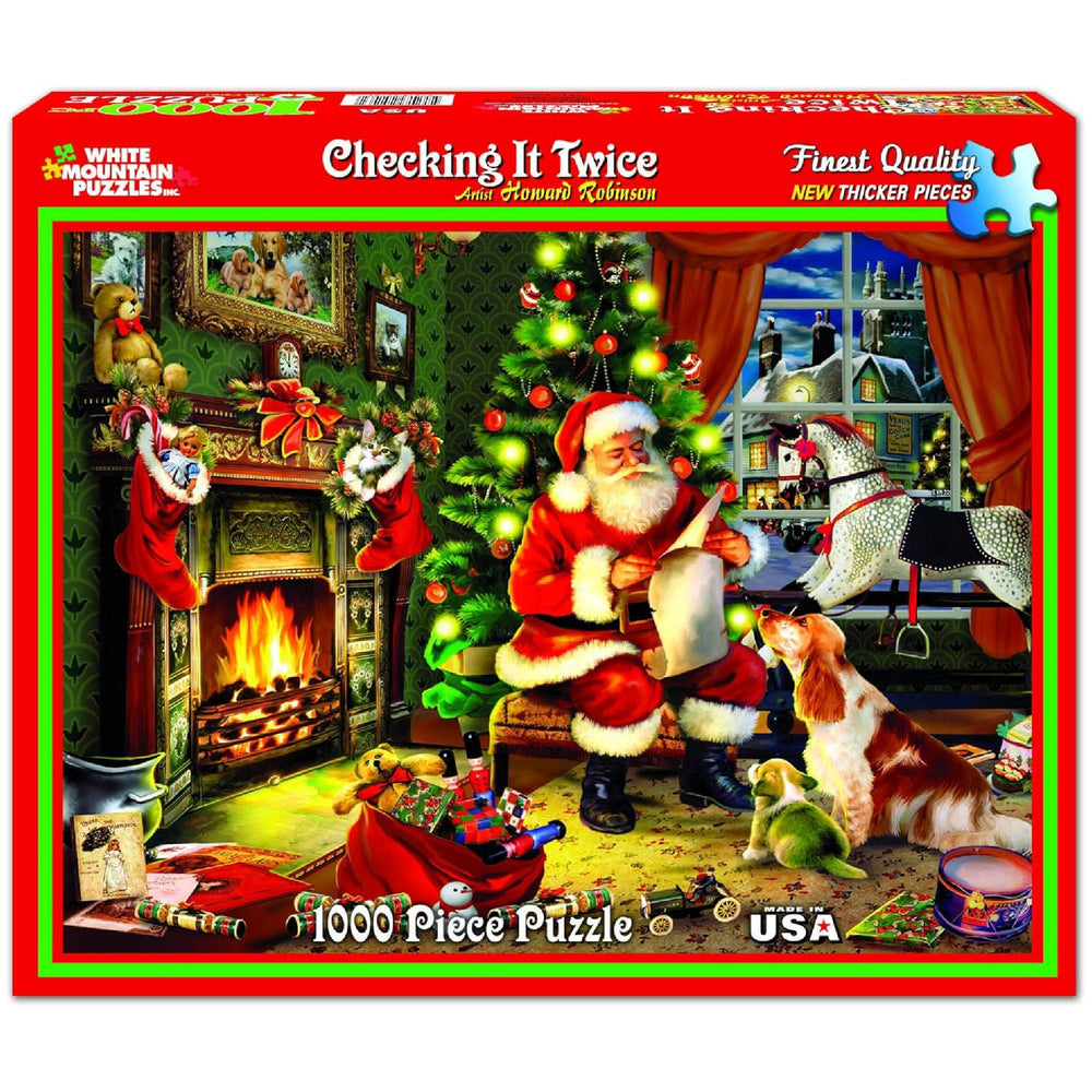 White Mountain Checking It Twice 1000 pieces offers a challenging family project that strengthens teamwork.