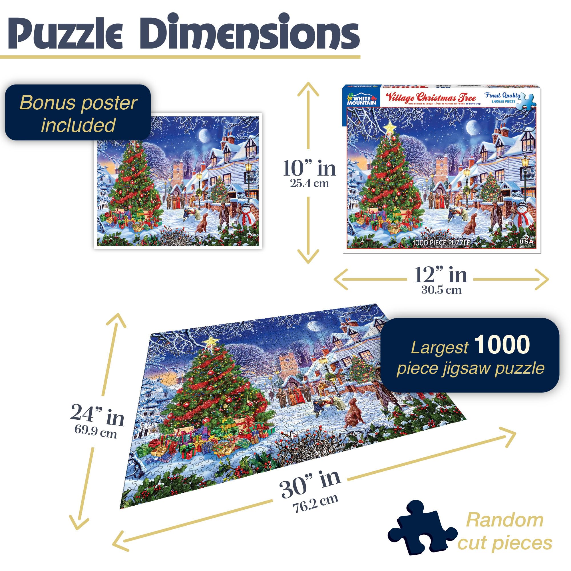 White Mountain puzzle: children building snowmen, a joyful winter activity