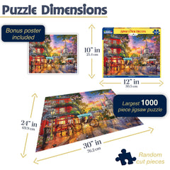 White Mountain cityscape puzzle captures Crescent City glow, perfect for weekend gatherings.