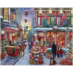 White Mountain 1000-piece puzzle featuring families enjoying the holidays; great for group activity