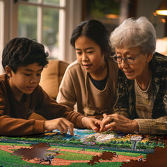 White Mountain Field of Dreams finished puzzle size of 24 by 30 inches.