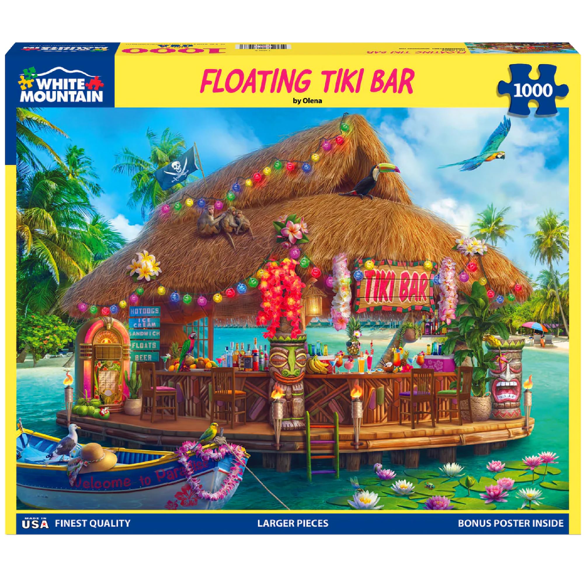 White Mountain puzzle with family-fun setting helps bonding over a sunset-inspired scene.