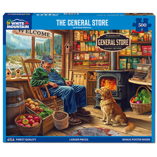 White Mountain General Store puzzle with large pieces, easier to handle